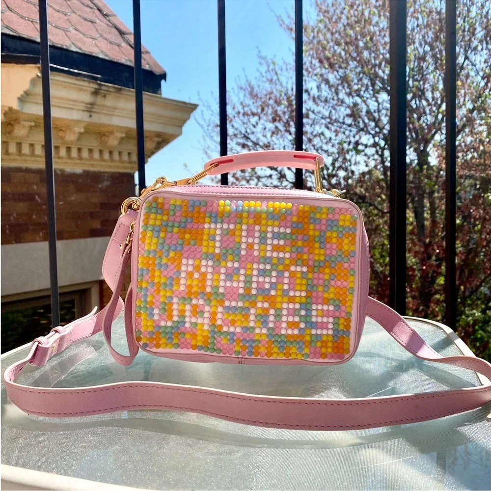 Marc Jacobs Jelly Bean Leather Box Crossbody Bag Pink